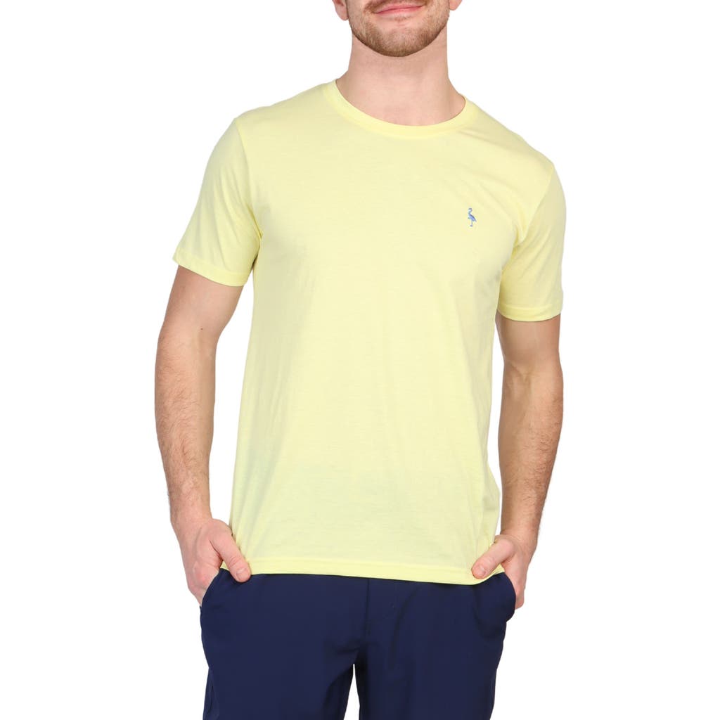 Tailorbyrd Mélange Crewneck T-shirt In Lemon Yellow