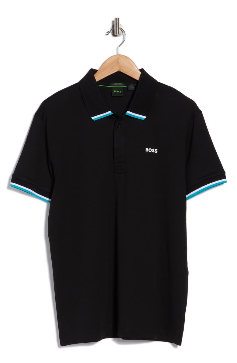 BOSS Paddy Lux Heritage Polo, Main, color, Black