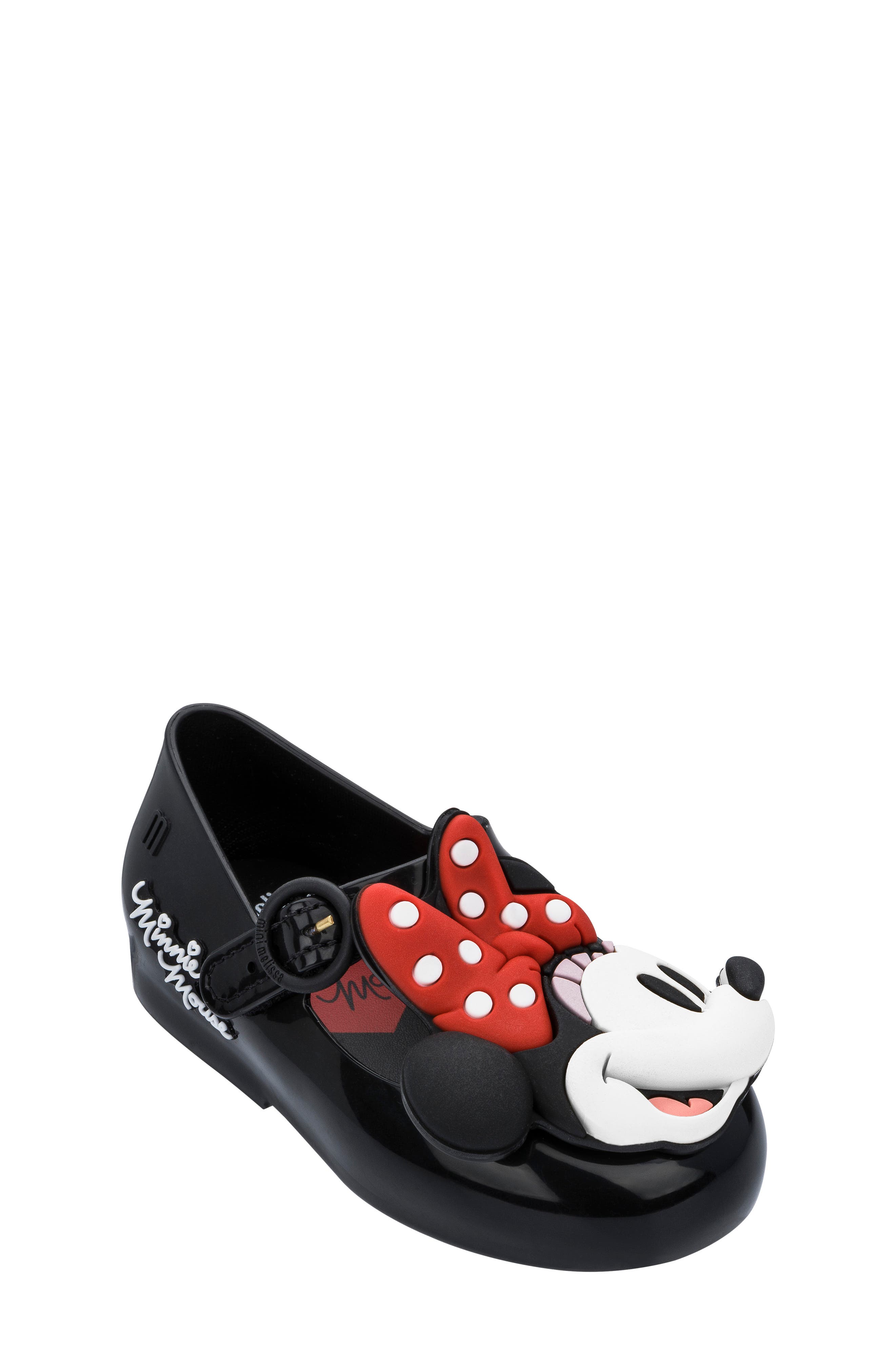 Mini Melissa x Disney Minnie Mouse Mary Jane Flat, Main, color, 