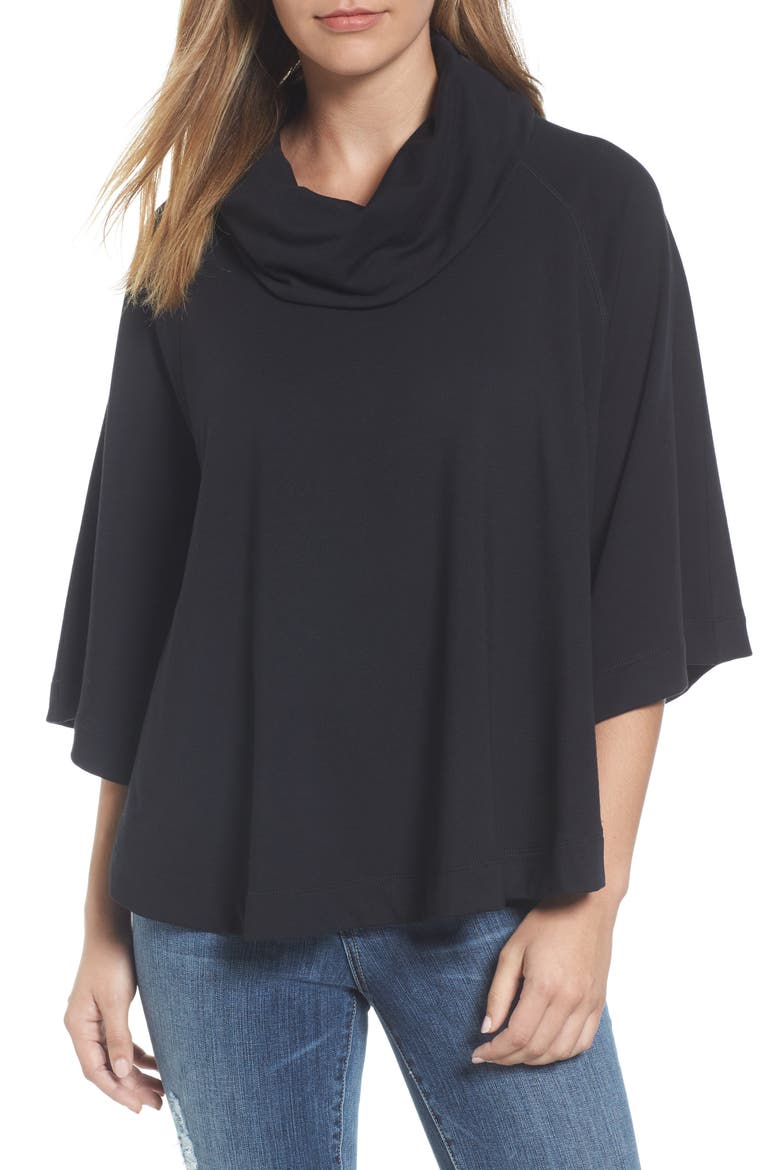 Cowl Neck Sweatshirt, Main, color, BLACK