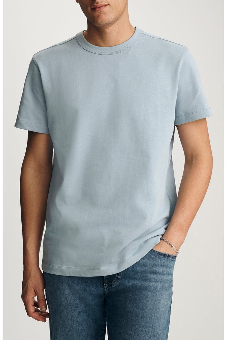 Dusty Blue Cotton Crewneck T-Shirt, Main, color, DUSTY BLUE