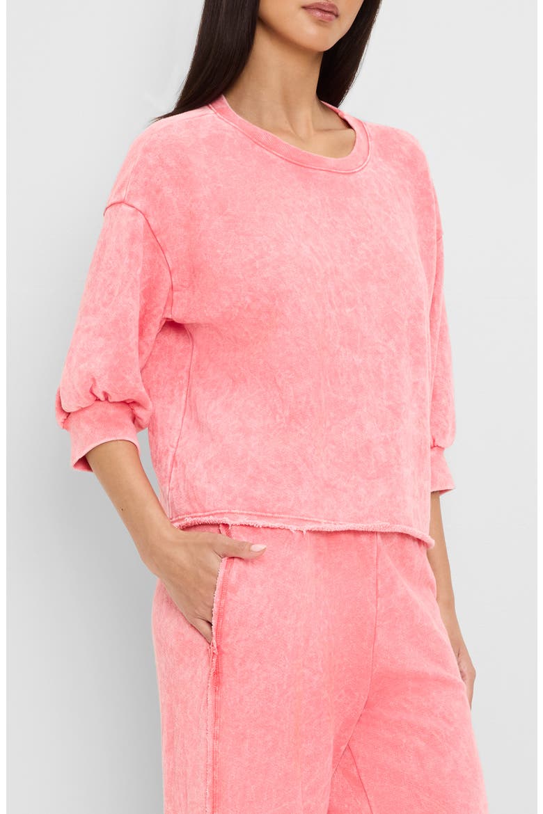 Julia Puff Sleeve Sweatshirt, Alternate, color, CORAL SHERBET