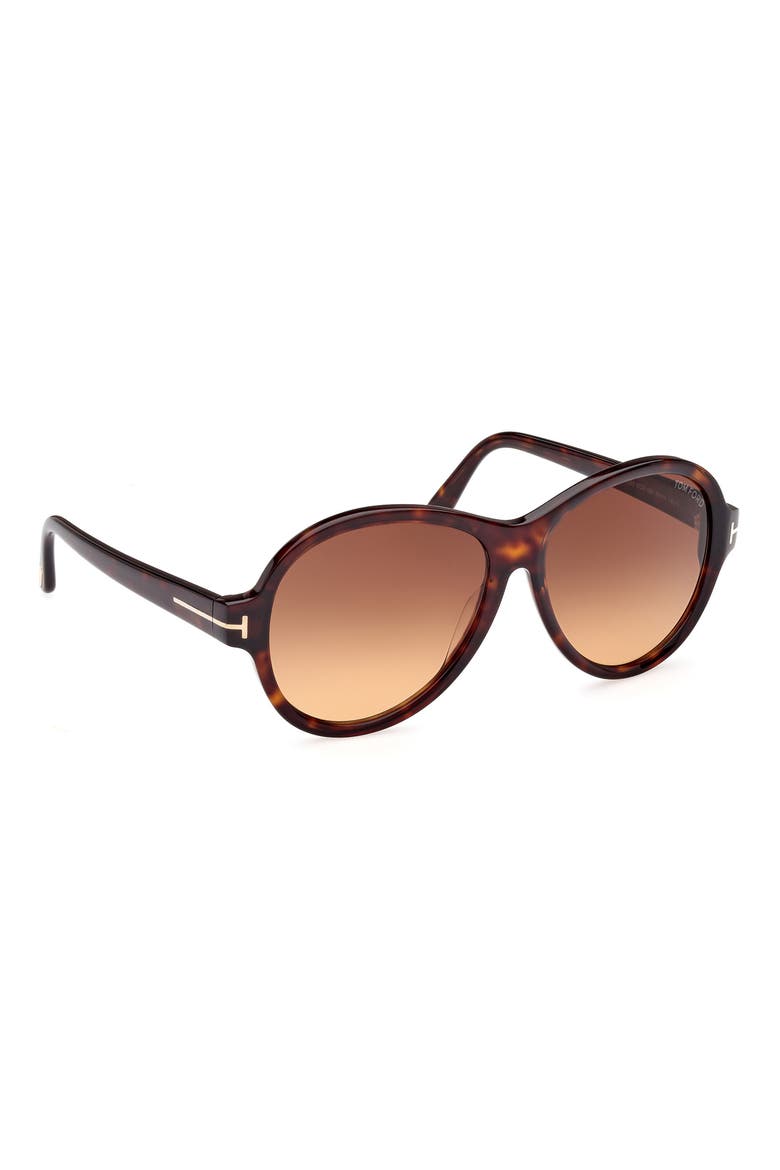 59mm Round Sunglasses, Alternate, color, DARK HAVANA / GRADIENT BROWN