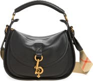 Burberry Small B Clip Leather Messenger Crossbody Bag