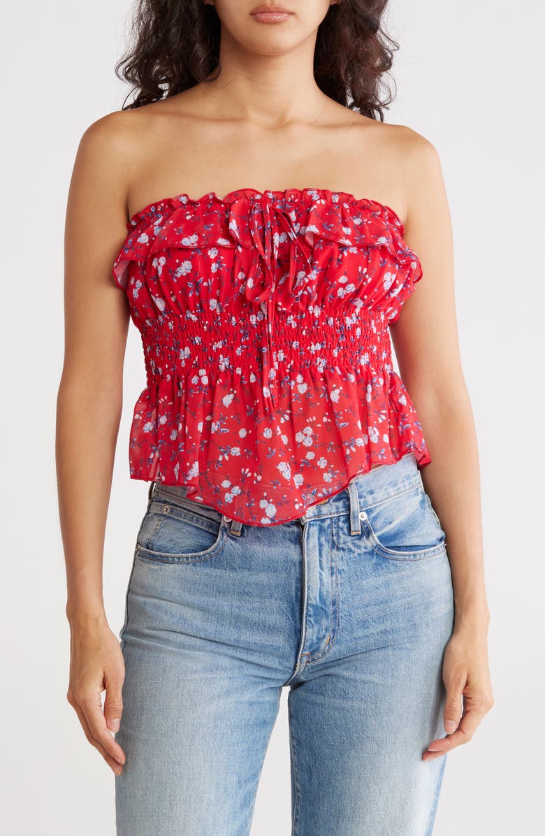 Madden Girl Smocked Waist Convertible Halter Top, Main, color,