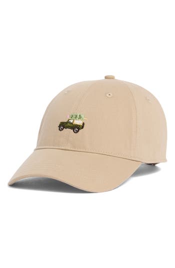 Frasier Sterling Jeep Tree Embroidered Baseball Hat In Brown