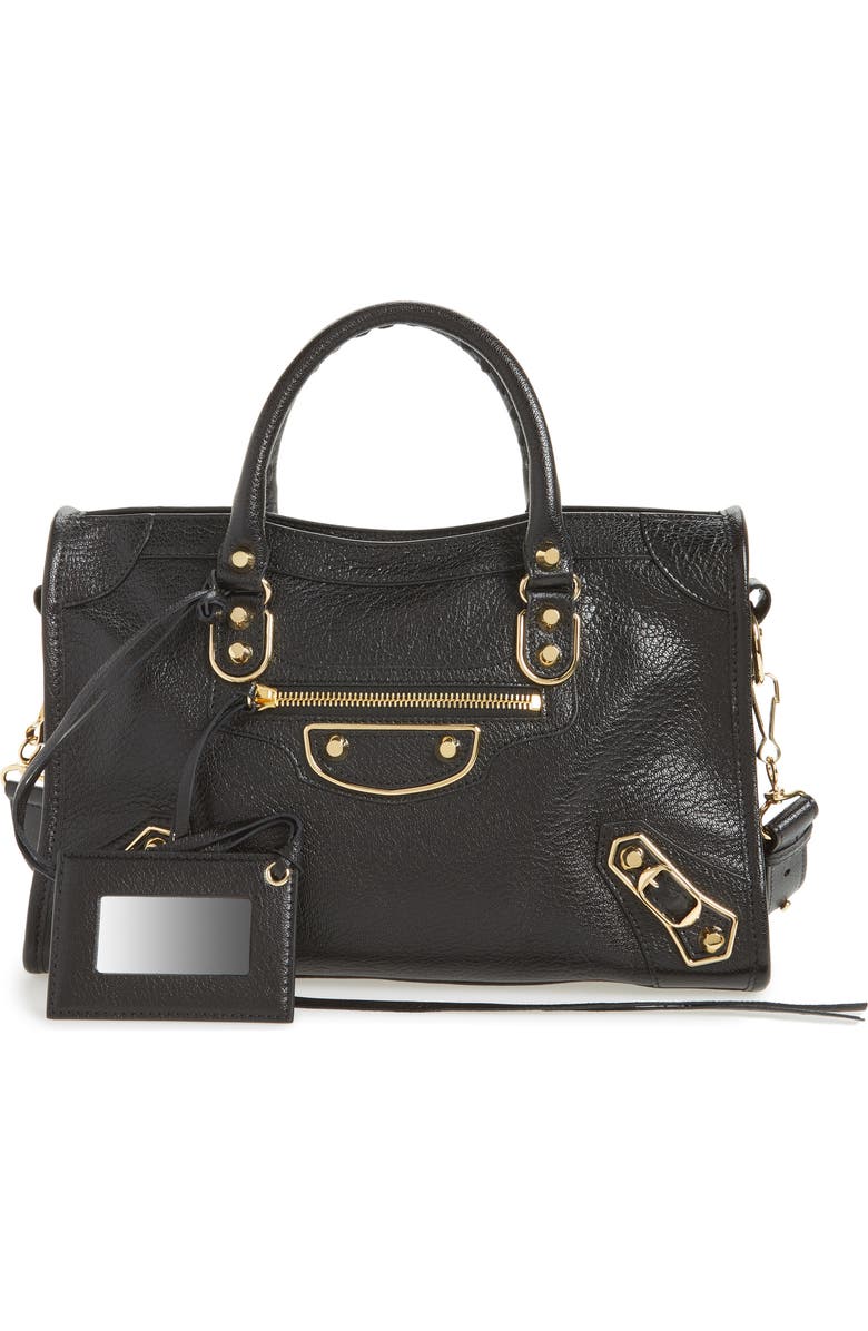 Balenciaga Small Classic Metallic Edge City Leather Tote, Main, color,