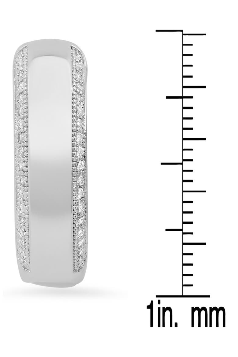 Stainless Steel Simulated Diamond Hoop Earrings, Alternate, color, METALLIC