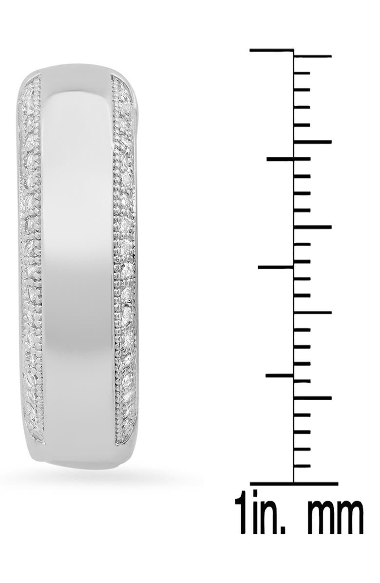 STEELTIME HMY JEWELRY Stainless Steel Simulated Diamond Hoop Earrings, Alternate, color, Metallic