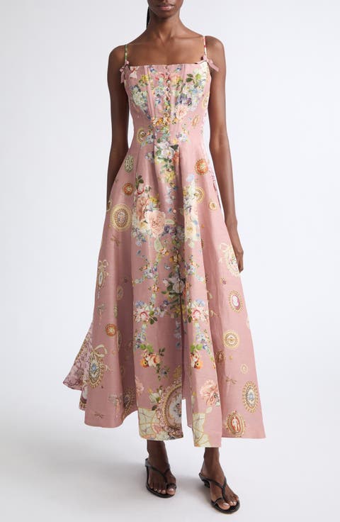 Asymmetric Multi Frill Silk Dress