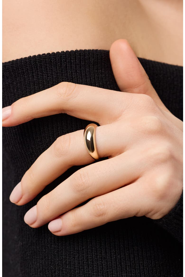 Solid Yellow Gold - Gold Medium Dome Ring, Alternate, color, Gold