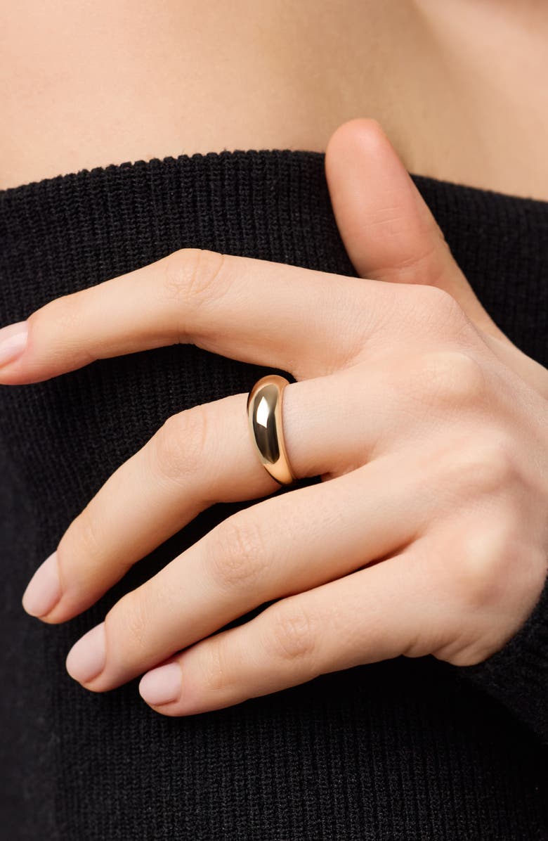 Ana Luisa Solid Yellow Gold - Gold Medium Dome Ring, Alternate, color, Gold