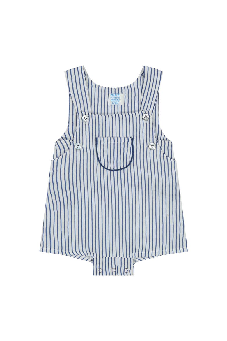 Julien Baby Boy Romper Marine Stripe, Main, color, Blue