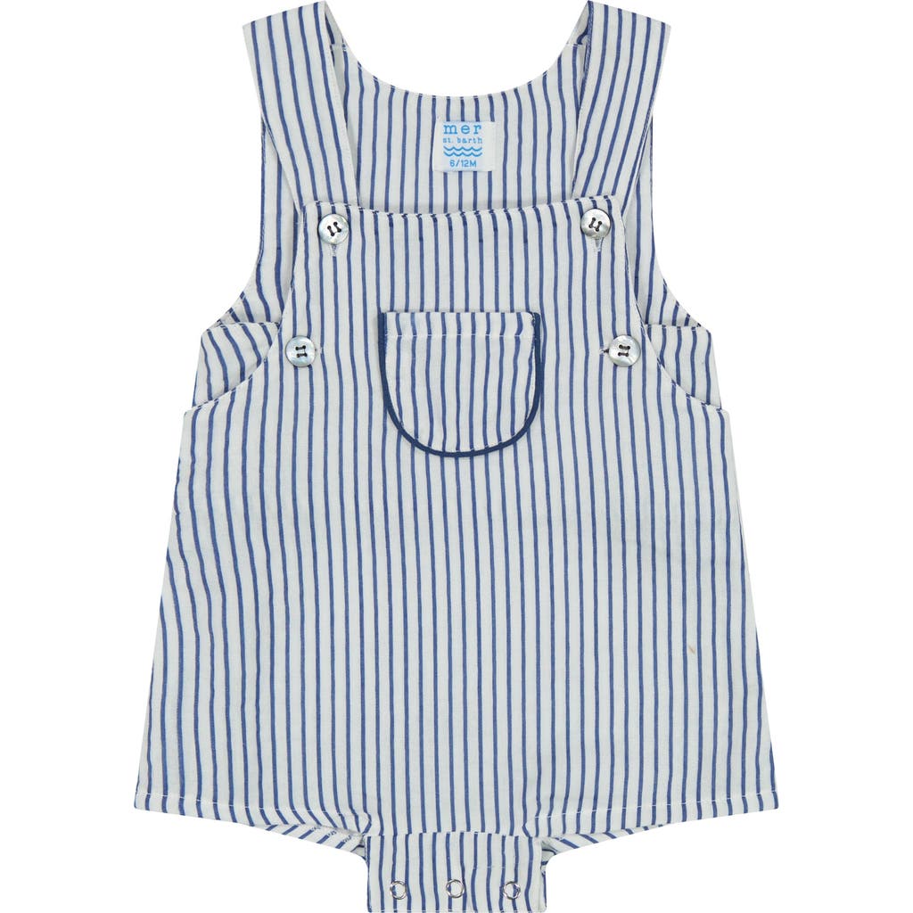 Mer St. Barth Julien Baby Boy Romper Marine Stripe In Blue