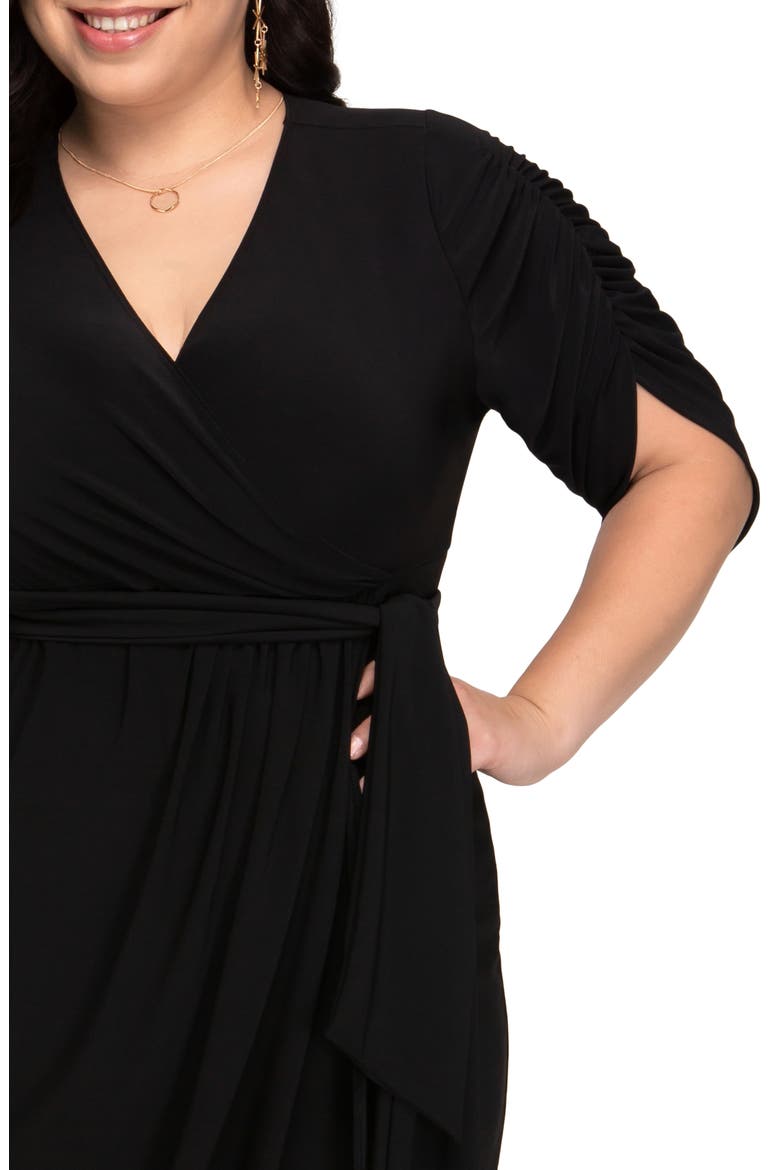 Eden Faux Wrap Dress, Alternate, color, BLACK NOIR