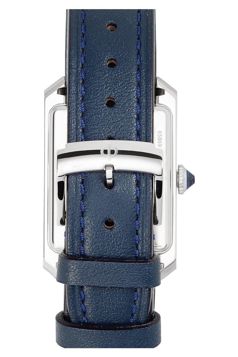 Hampton Diamond Leather Strap Watch, 35mm, Alternate, color, OPALINE BLUE