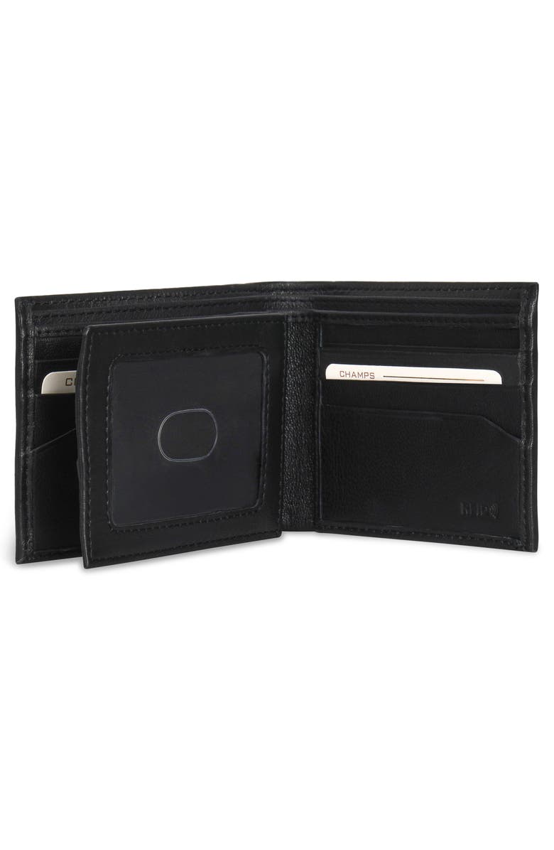 CHAMPS Classic ID Flap Leather Bifold Wallet, Alternate, color, Black