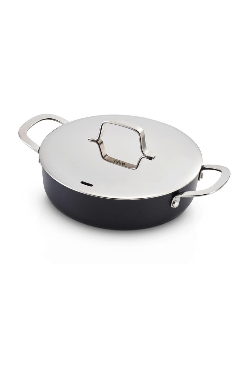 Alva Maestro Ceramic Nonstick Saute Pan with Lid, 3.5-Qt., Main, color, Silver