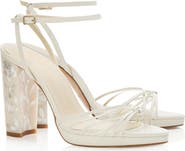 Freya Rose Rosalina Ankle Strap Pearl Platform Heel Sandal