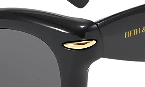 Fifth & Ninth Marlow 46mm Polarized Round Sunglasses In Black
