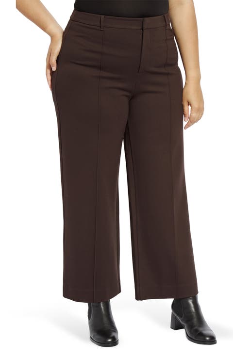 Nadia High Waist Wide Leg Ponte Trousers