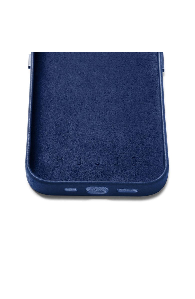 MUJJO Full Leather Wallet Case for iPhone 14 and 13, Alternate, color, Monaco Blue
