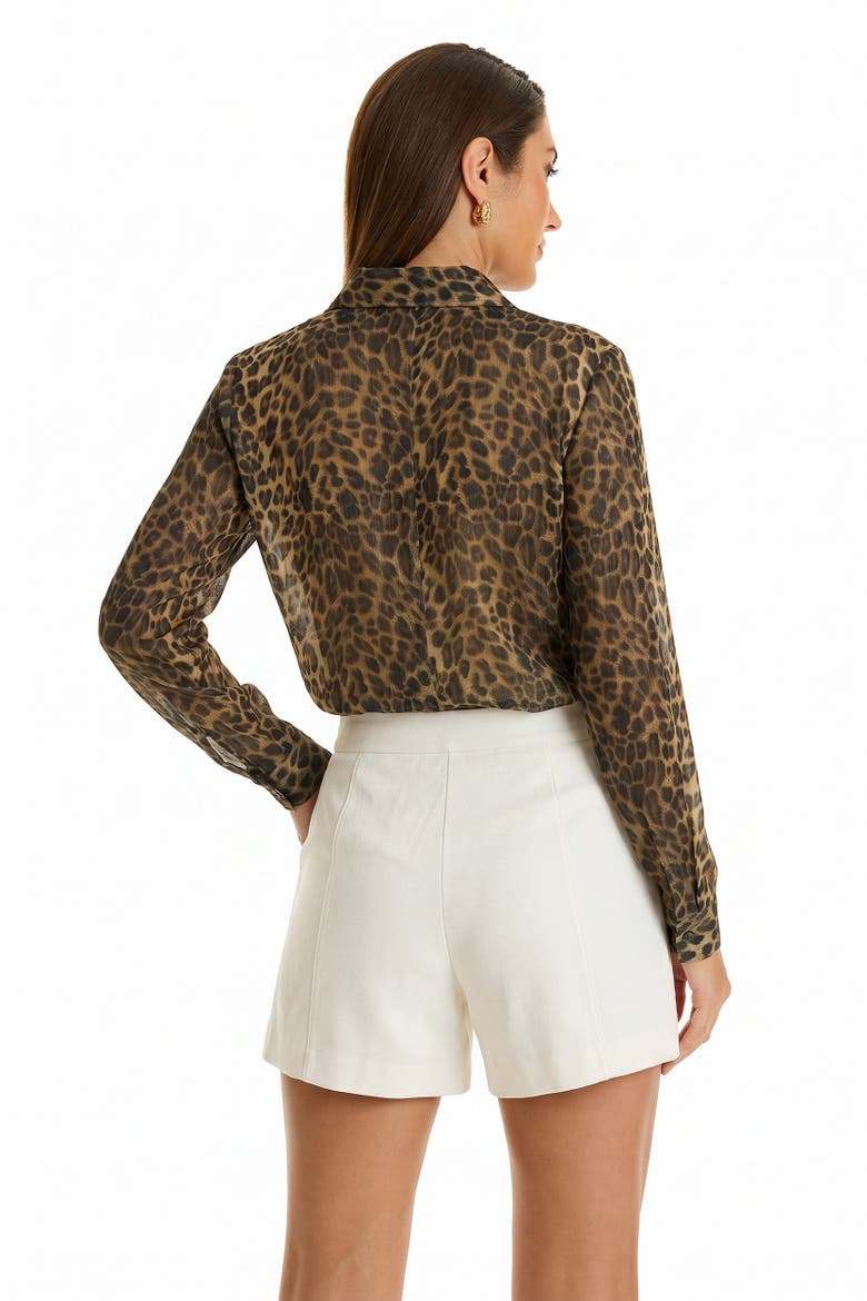 Ana Chiffon Blouse, Alternate, color, Leopard