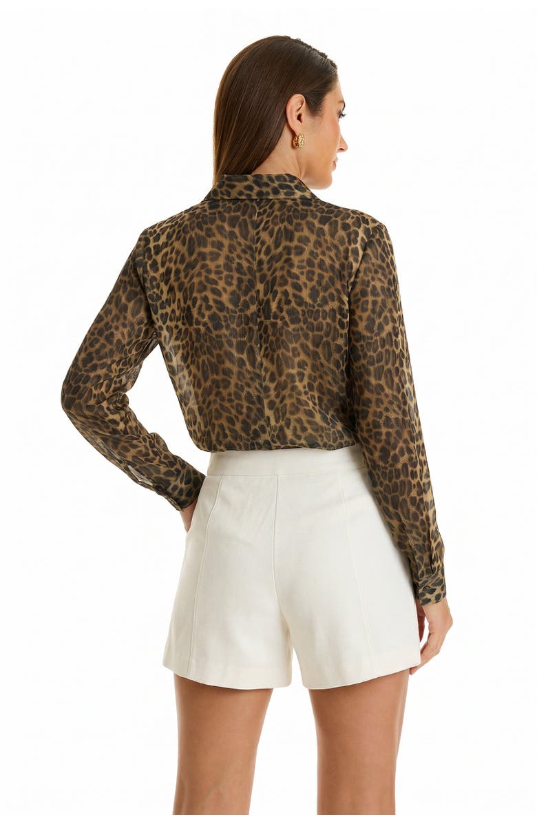 The Noli Shop Ana Button Up Shirt, Alternate, color, Leopard