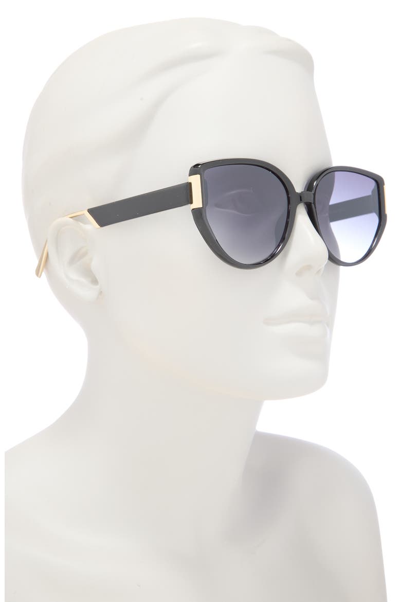 55mm Gradient Cat Eye Sunglasses, Alternate, color, BLACK