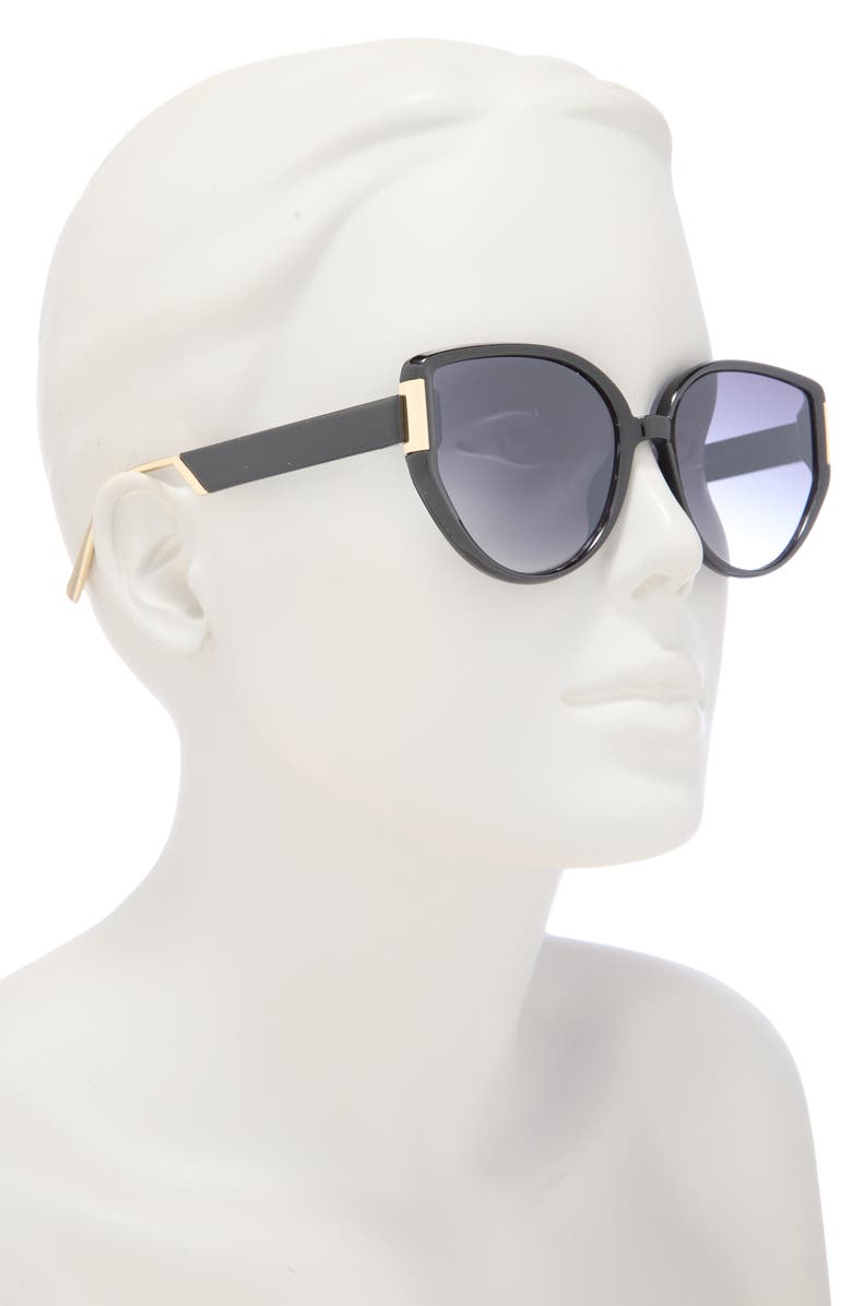 Vince Camuto 55mm Gradient Cat Eye Sunglasses, Alternate, color, Black