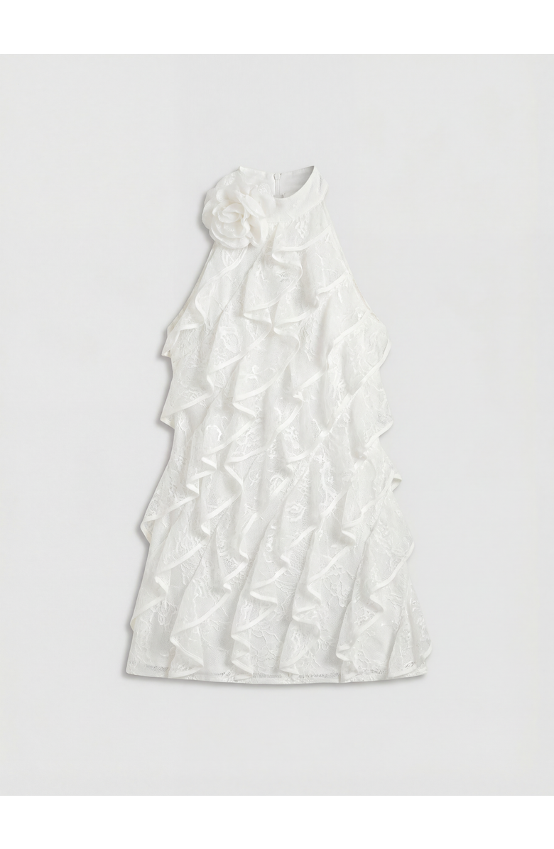 Coast Lace Frill Mini Bridal Dress, Alternate, color, Ivory