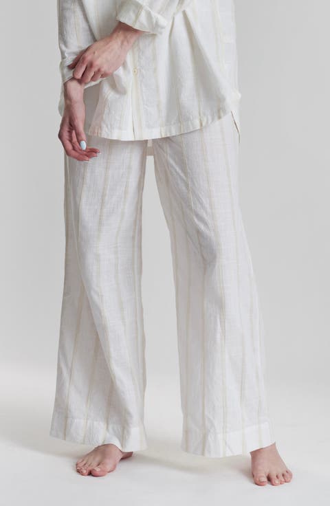 Robinia Ethical-Cotton Wide-Leg Pajama Pants