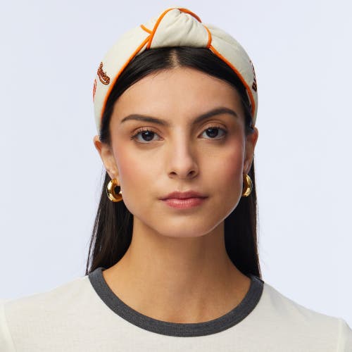 Lele Sadoughi Mlb Sf Giants Embroidered Headband In White