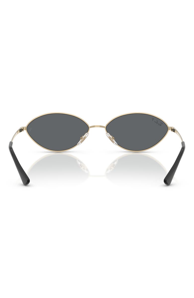 Ray-Ban Kai 56mm Polarized Oval Sunglases, Alternate, color, Pale Gold / Dark Grey Polar