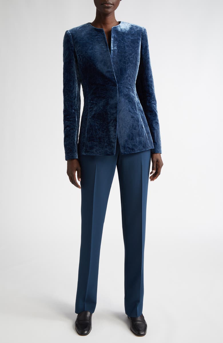 Lafayette 148 New York Barrow Pants, Alternate, color, Lido Blue