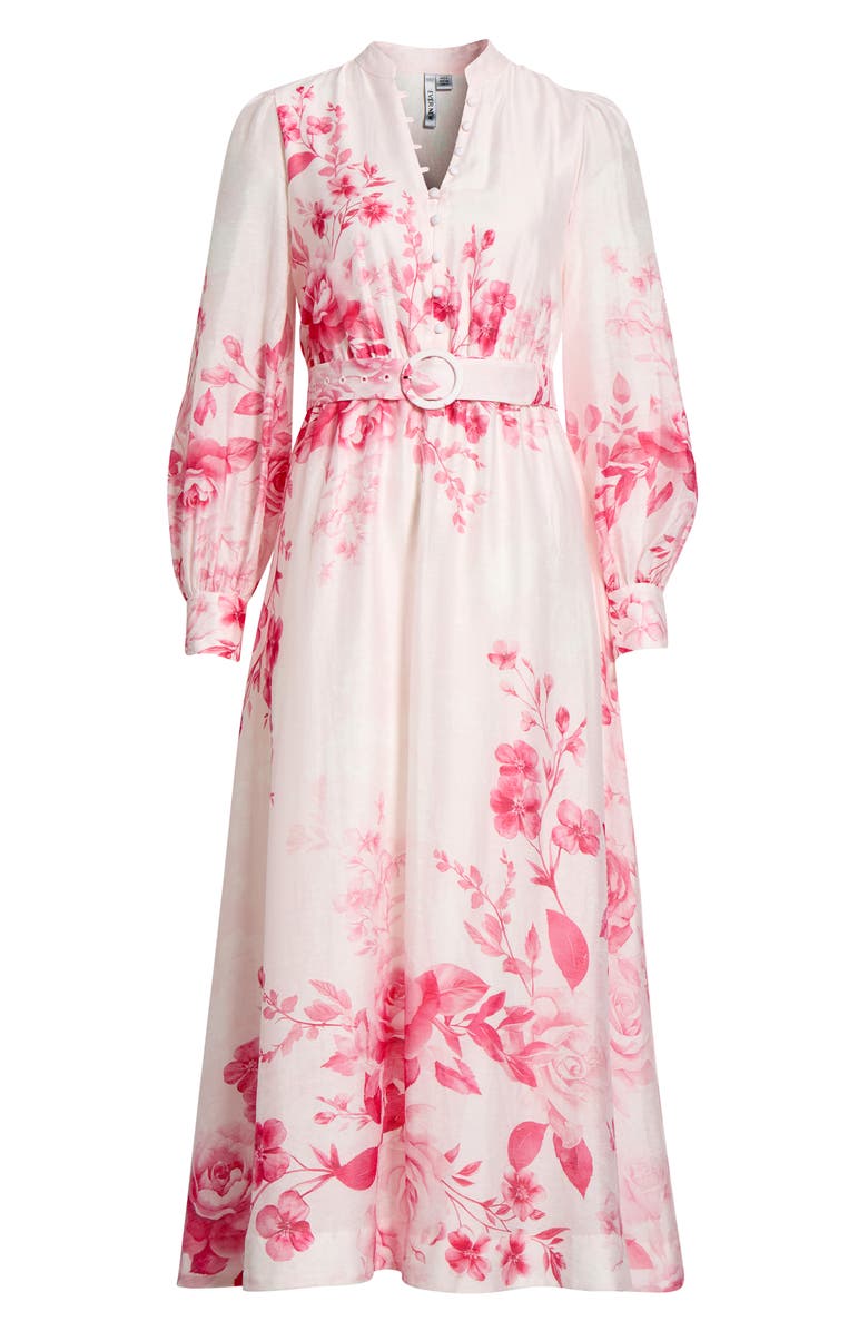 Ever New Rosalyn Floral Long Sleeve Belted Dress, Alternate, color, Rosina Floral