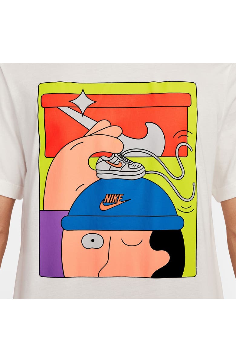 Nike Pack 4 Cotton Graphic T-Shirt, Alternate, color, Sail