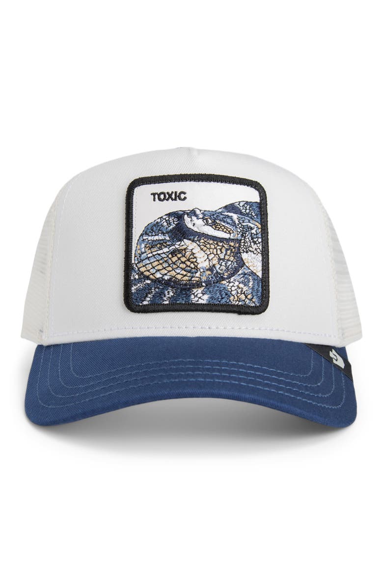 Toxic Snake Patch Snapback Trucker Hat, Alternate, color, DUST / GALACTIC
