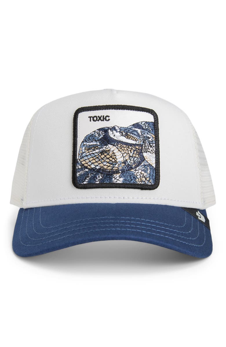 Goorin Bros. Toxic Snake Patch Snapback Trucker Hat, Alternate, color, Dust / Galactic