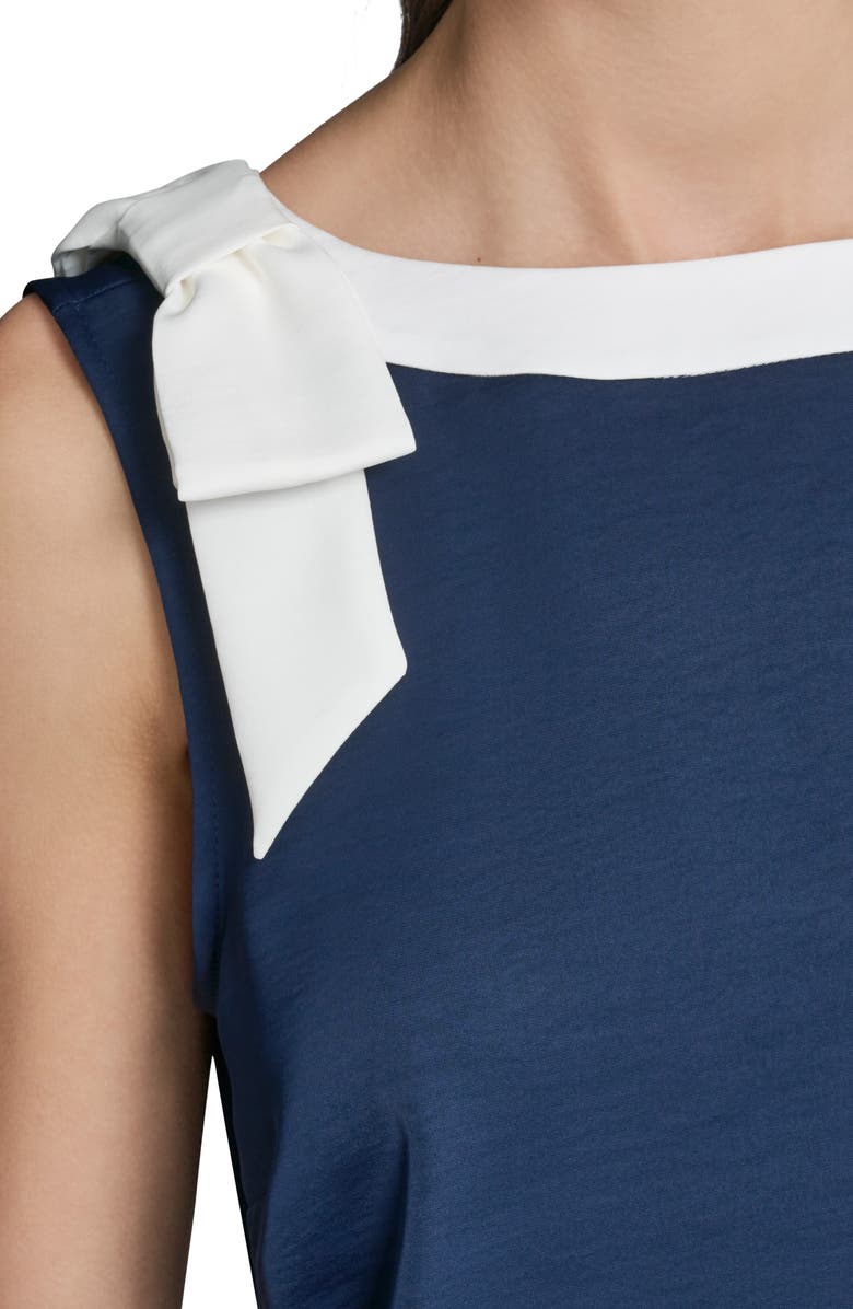 KARL LAGERFELD PARIS Bow Shoulder Top, Alternate, color, Naval Academy