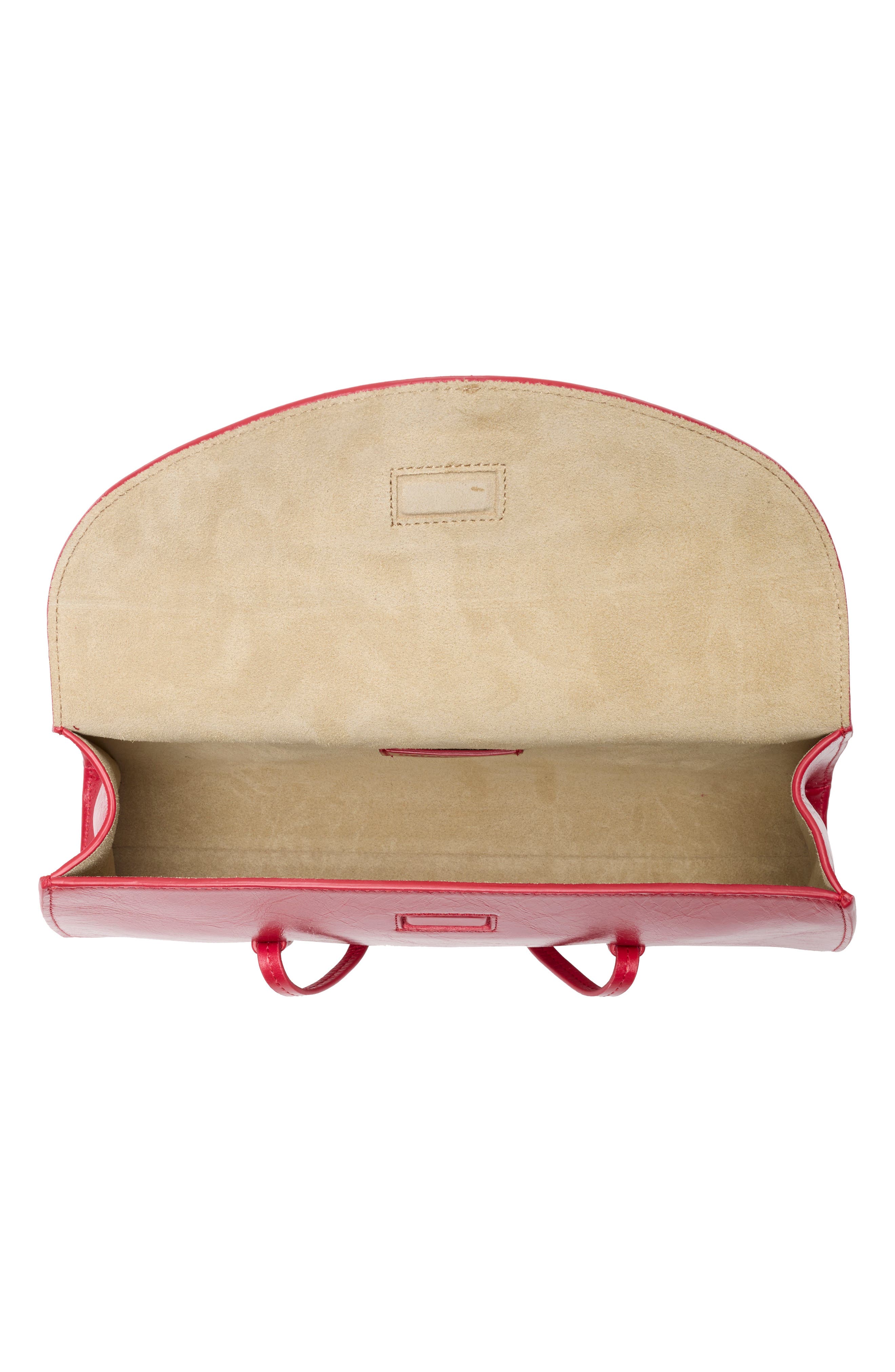 Reformation Elena Leather Shoulder Bag, Alternate, color, Poppy Leather
