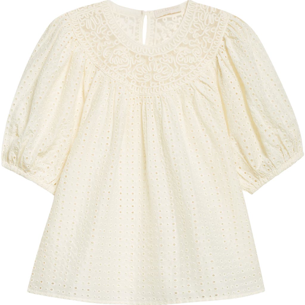 Shop Ulla Johnson Amina Eyelet Lace Top In Ivory