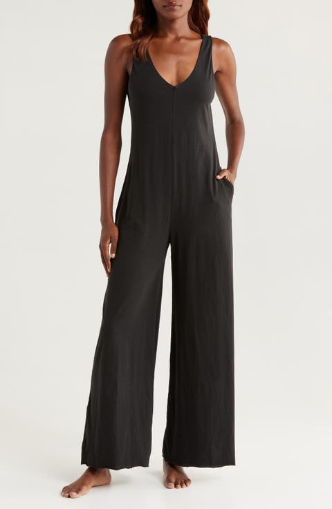 Organic Pima Cotton Wide Leg Lounge Jumpsuit