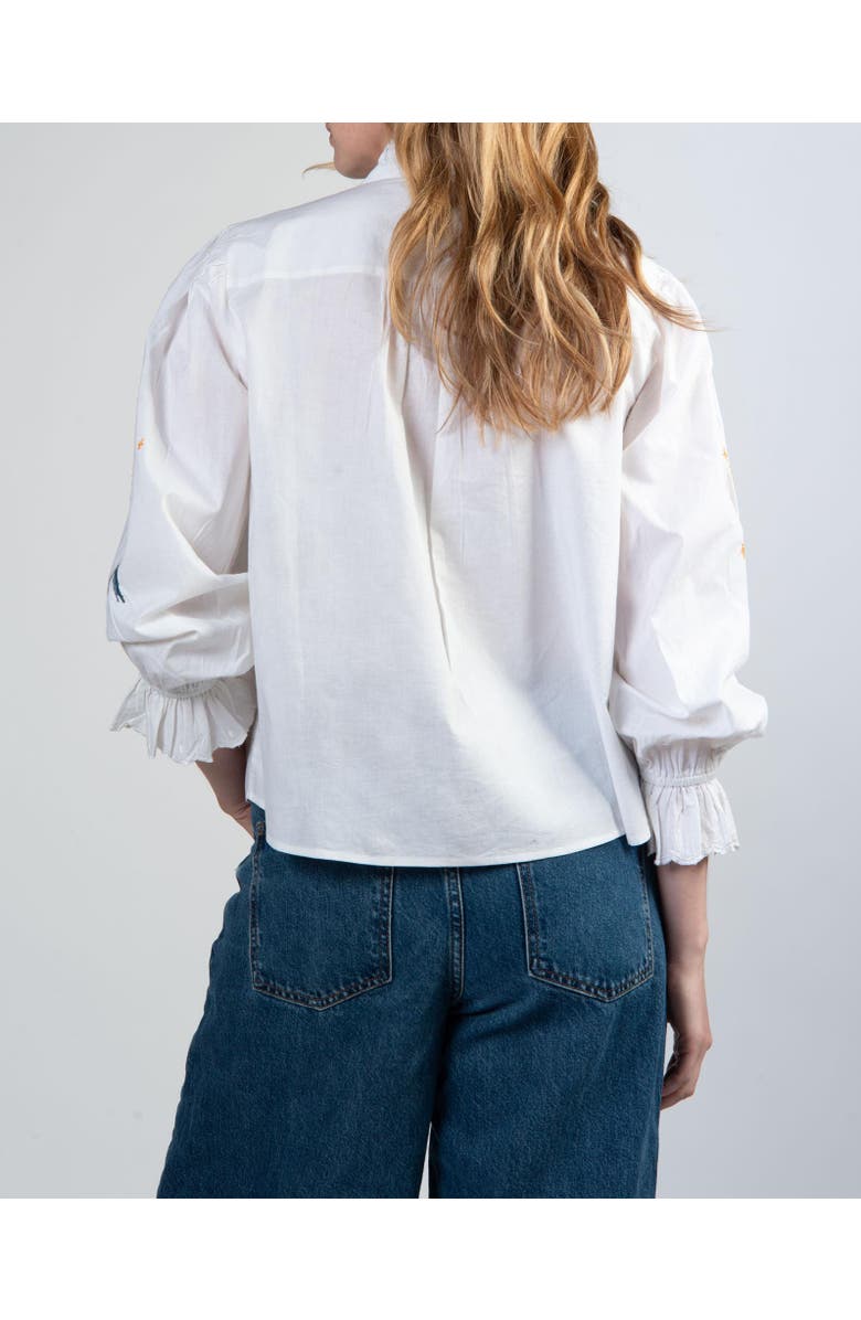 Cape Cove Clover Equestrian Blouse, Alternate, color, White