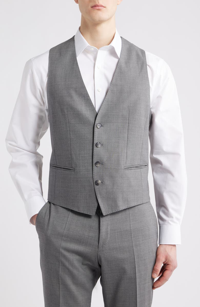 BOSS Huge Slim Fit Stretch Virgin Wool 3-Piece Suit, Alternate, color, Open Grey