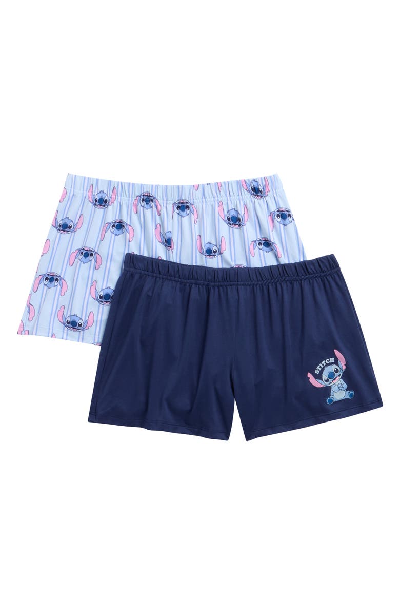 Disney <sup>®</sup> Lilo & Stitch 2-Pack Assorted Pajama Shorts, Main, color, Blue