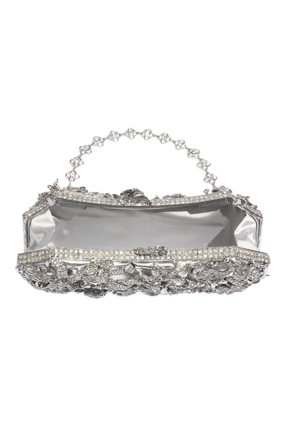 Tasha 'Crystal Floral' Clutch, Alternate, color, SILVER