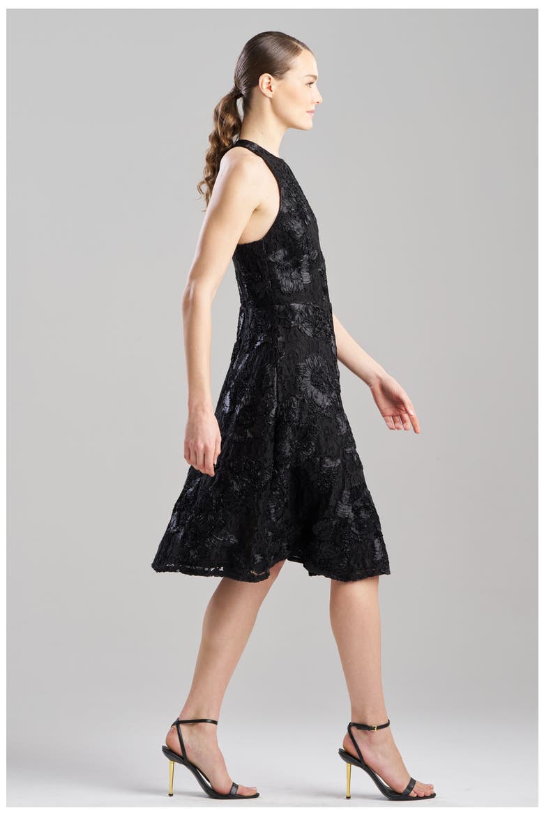 3D Lace V Neck Sheath Dress, Alternate, color, BLACK