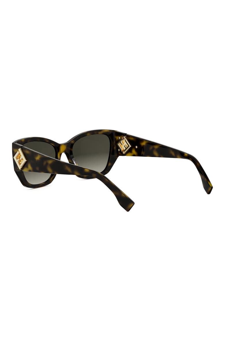 FF Diamonds 54mm Cat Eye Sunglasses, Alternate, color, DARK HAVANA / GRADIENT BROWN