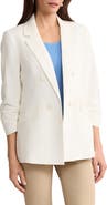 Jones New York Scrunch Sleeve Faux Double Breasted Linen Jacket